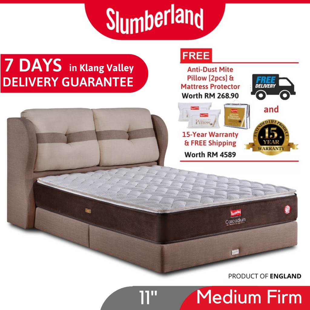 SLUMBERLAND Cascadium Mattress [FREE Pillow 2pcs] Far Infrared Ray FIR Spring Bed Super Single