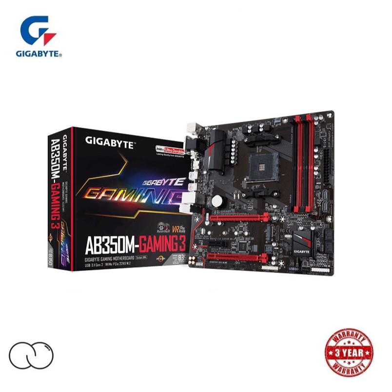 GIGABYTE AB350M Gaming 3 MOTHERBOARD (GA-AB350M-Gaming 3 / Socket AM4 ...