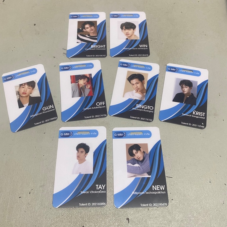 GMMTV Talent Pass ID Thai BL Actors | Fan Merch PVC ID Bright Win Tay New Off Gun Gemini Fourth