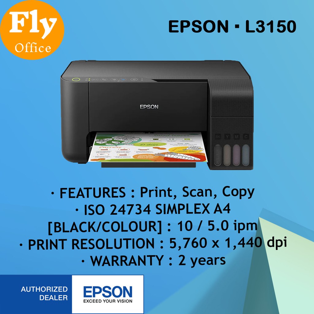 Free Gifts Epson Ecotank L3150 Wi Fi All In One Ink Tank Printer Print Scan Copy