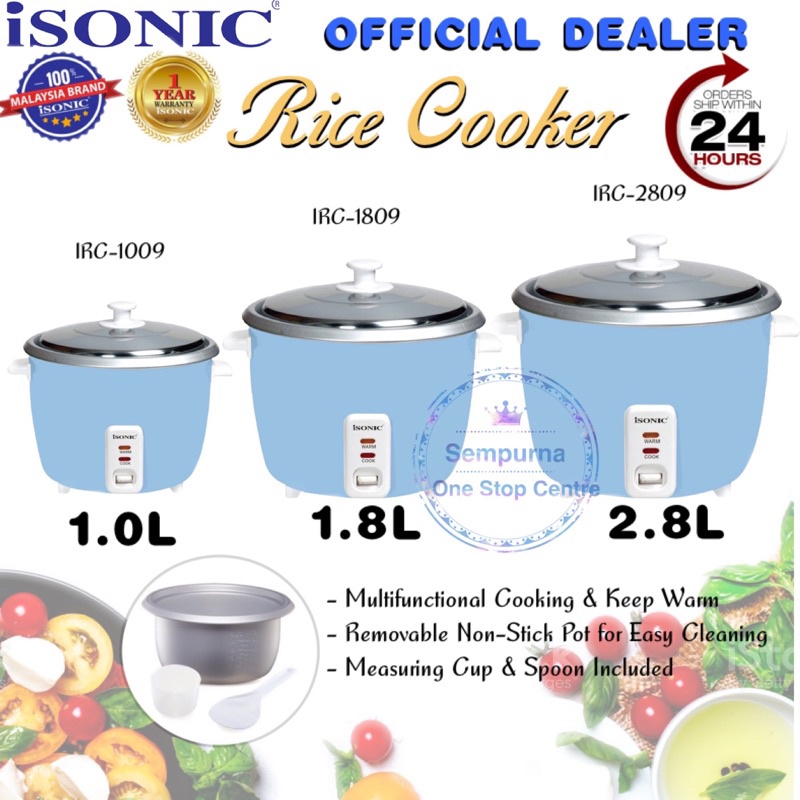 Rice Cooker 1.0L / 1.8L / 2.8L (Isonic)