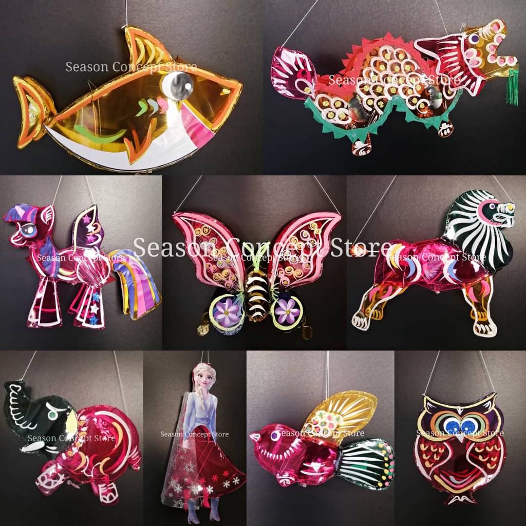 中秋节手提传統手工制作～玻璃纸灯笼 中秋灯笼 Festival Mid Autumn Traditional Lantern Handmade Transparent Glass Paper Tang Long Unicorn Dragon