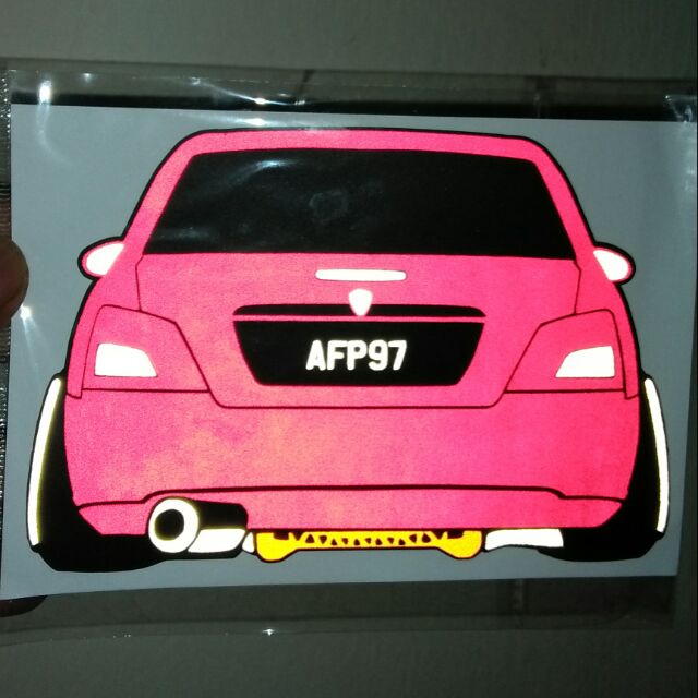 Stiker Gambar Kereta Proton Waja Pantul Cahaya Cutting Sticker Shopee Malaysia