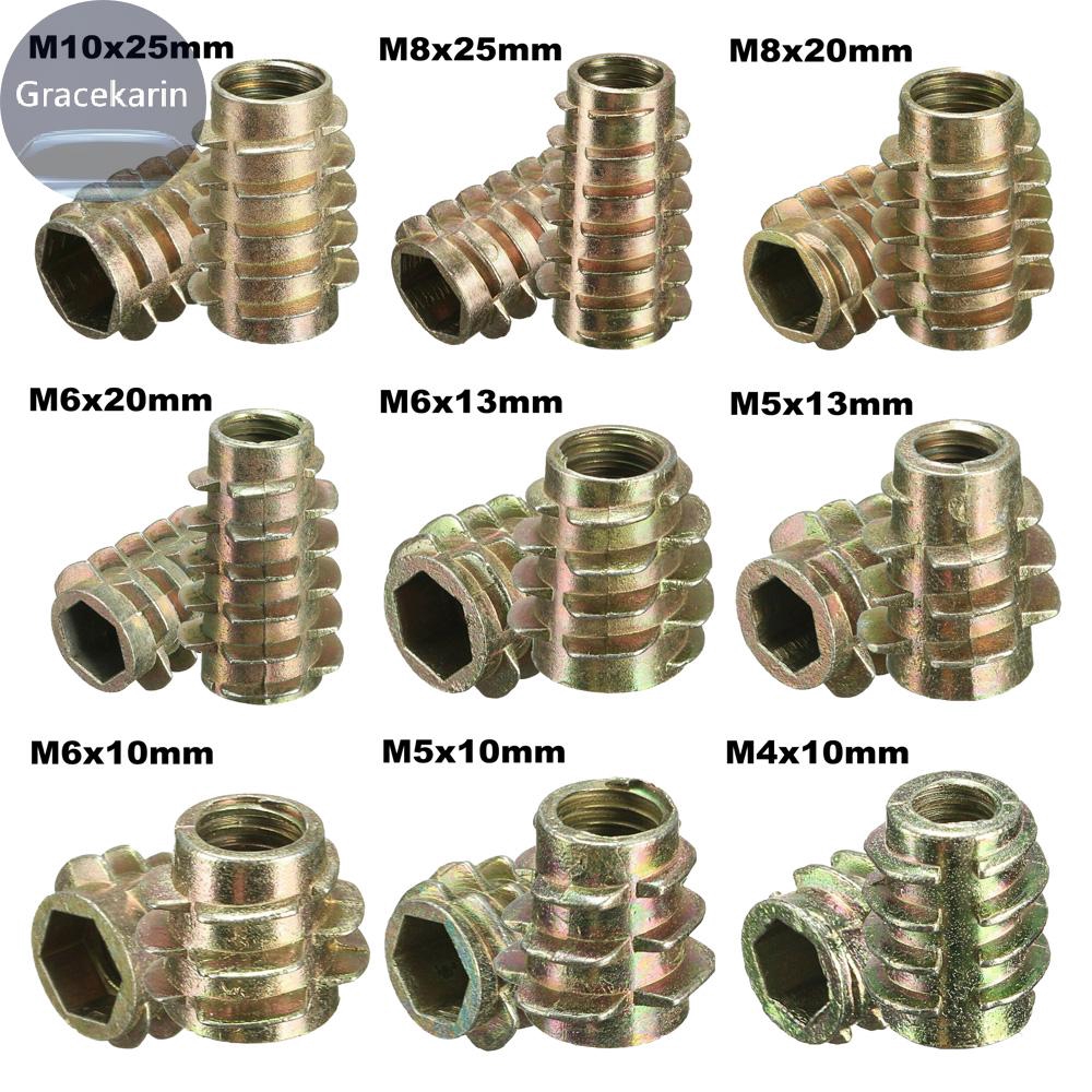 Threaded Nuts Insert Zinc Alloy Replacement E-Type Self-tapping Durable 