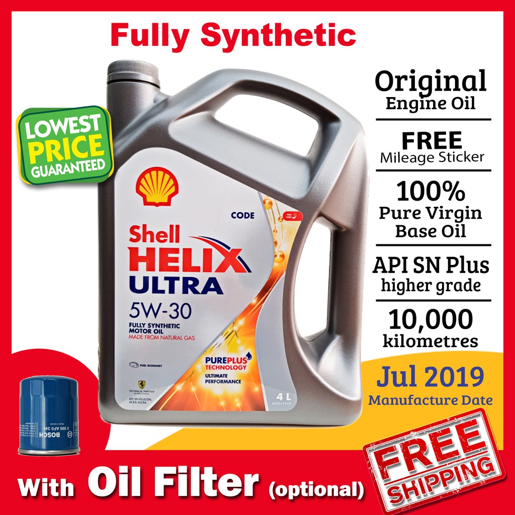 Shell Helix Ultra 5W-30 4L Fully Synthetic Engine Oil 5W30 