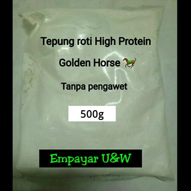 Ready Stock-Tepung Roti Berprotein Tinggi Cap Kuda(Tanpa Peluntur) 500g.  High Protein Flour(Unbleached) 500g