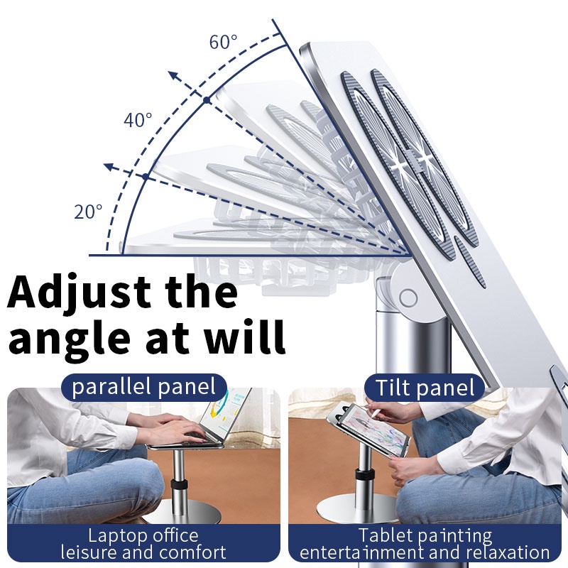 OATSBASF Laptop Cooler Stand Ergonomic Tablet Stand Adjustable Aluminum