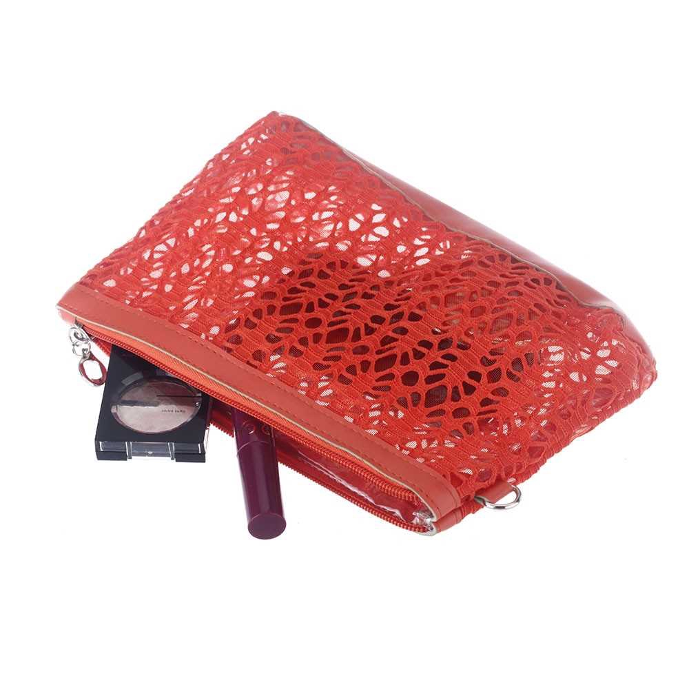 Cosmetic Hollow Make Up Container Pouch Handbag Sunbag Orange