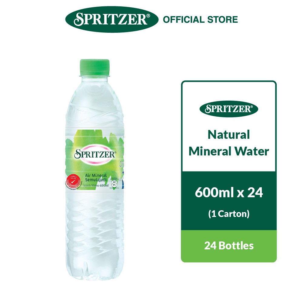 Spritzer Natural Mineral Water (600ML X 24)