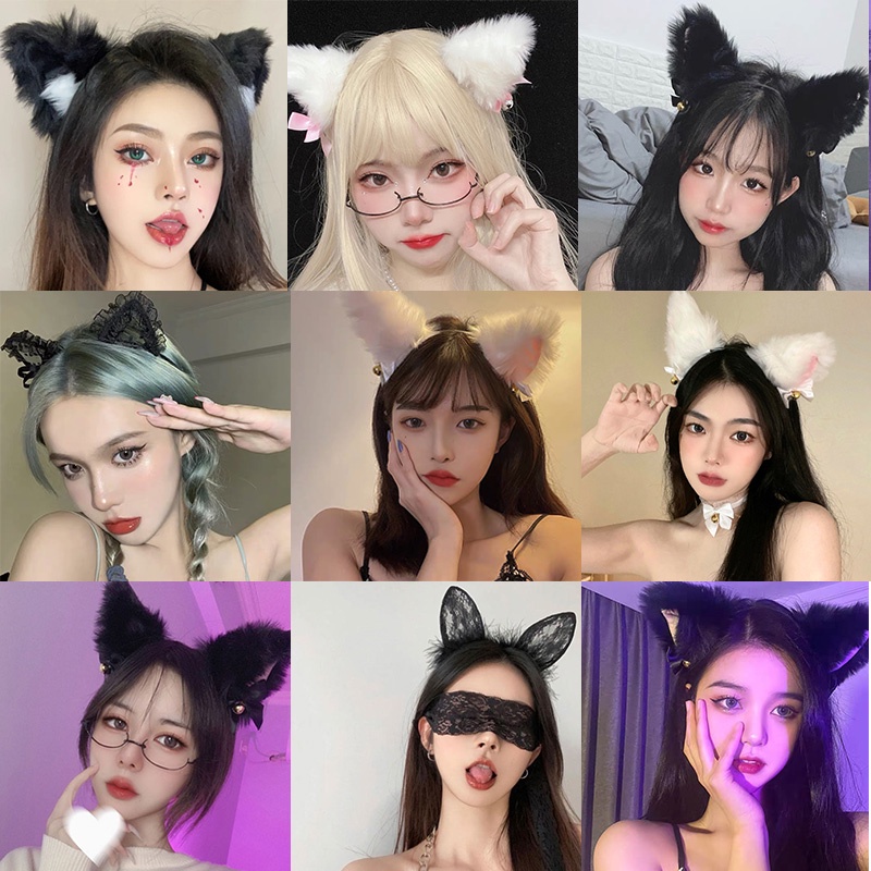 Cat Ear Bell Headband Plush Animal Ear Headband Cosplay Female Headband Cat Headband Atmosphere Props Hair Accessories