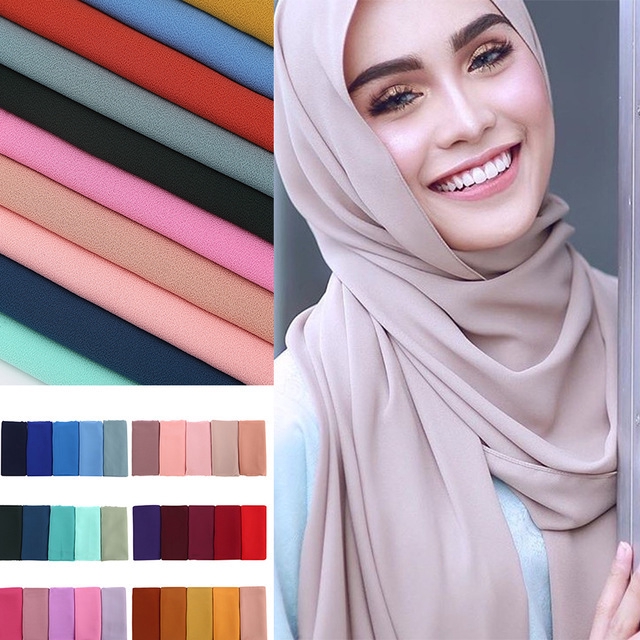 High Quality Heavy Chiffon Shawl Tudung Solid Color Shawl High Quality Heavy Chiffon Shawl Tudung Solid Color Shawl
