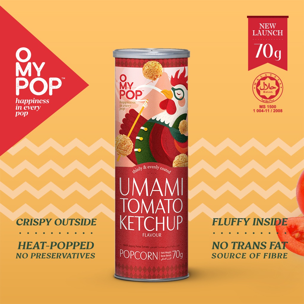 OMYPOP Umami Tomato Ketchup Popcorn (70g) Shopee Malaysia