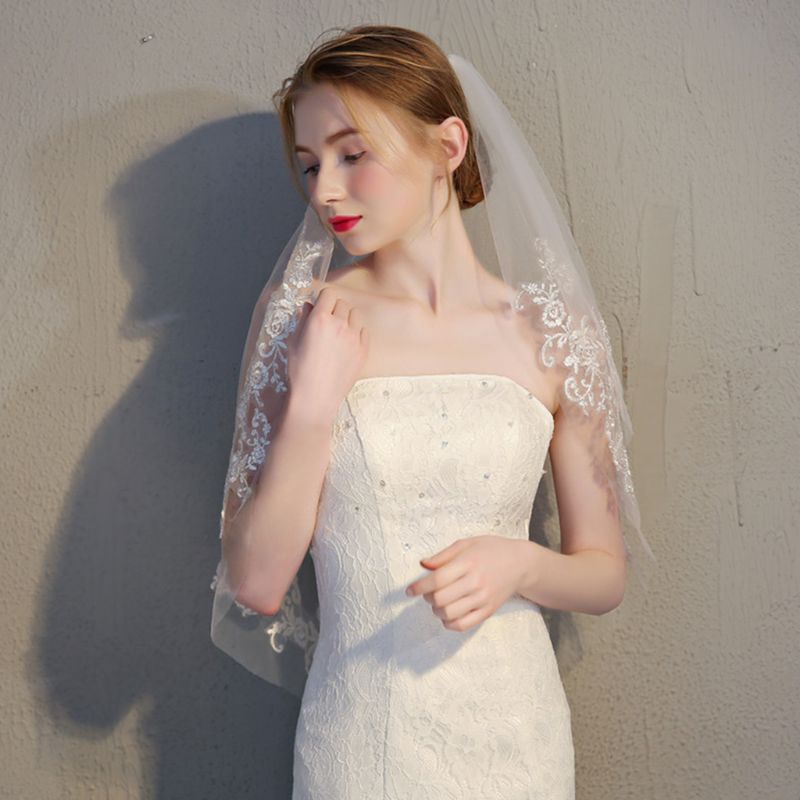 lace trim veil