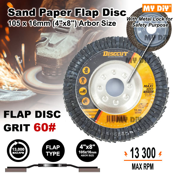 MYDIYHOMEDEPOT Disccut 4" 100mm Sand Paper Flap Disc Abrasive / Disc