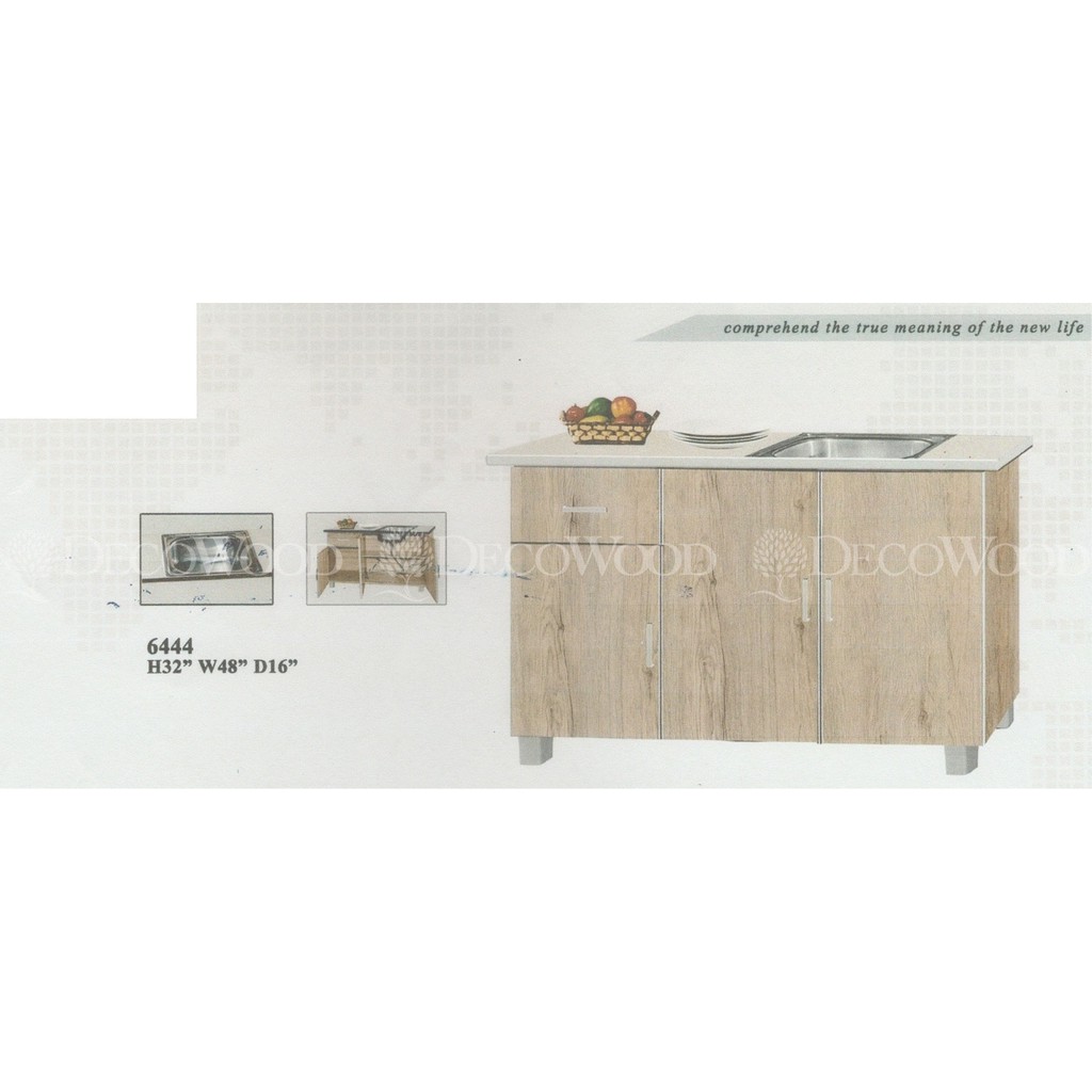 4 Feet Kitchen Cabinet With Sink Kitchen Rack With Mosaic Top Dish