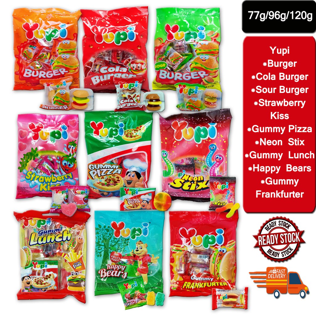 Yupi Gummy Candy [Burger/Cola Burger/Sour Burger/Strawberry Kiss/Gummy ...