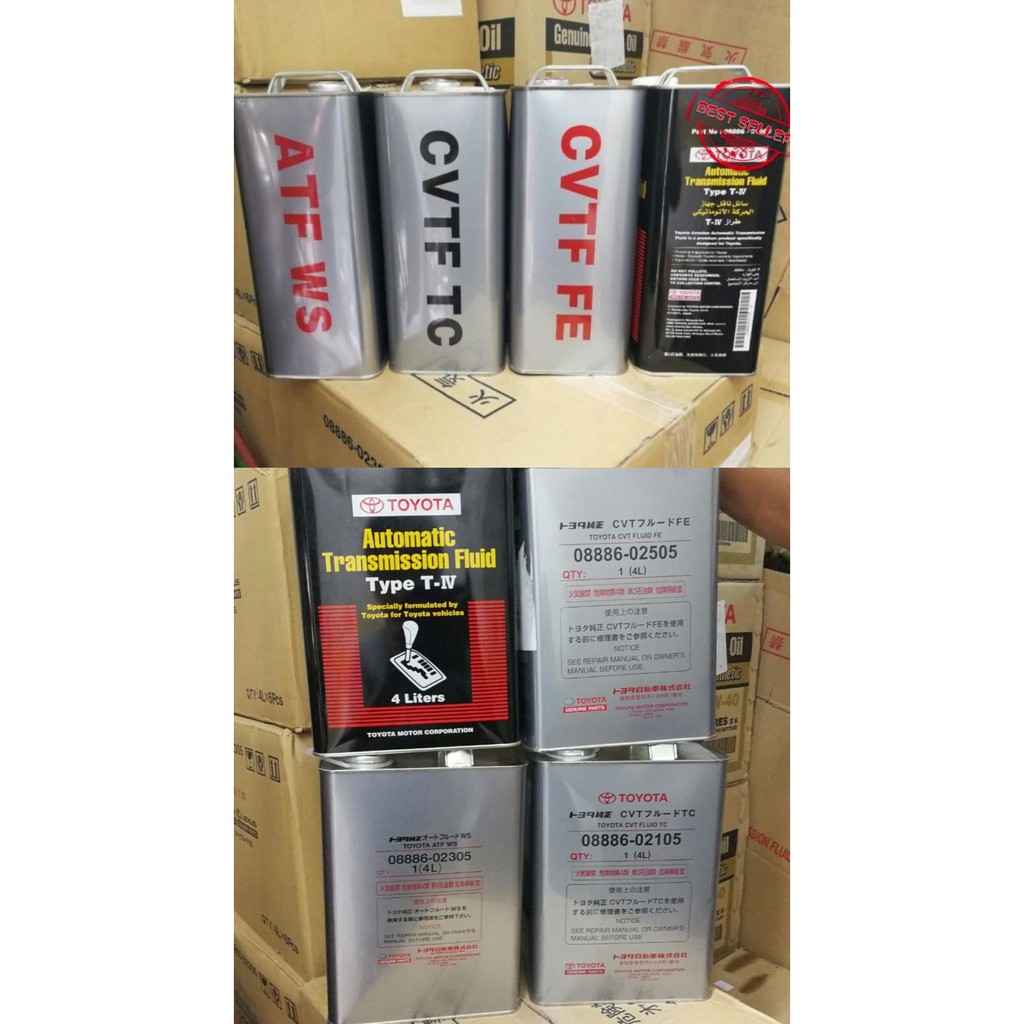 Toyota Atf Ws Cvt Tc Cvt Fe T Iv T4 Auto Transmission Oil 4l 08886 02305 08886 02105 08886 02505 08886 81015 Shopee Malaysia