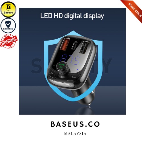 Baseus FM Transmitter, Bluetooth Car Kit, Hands Free FM Modulator