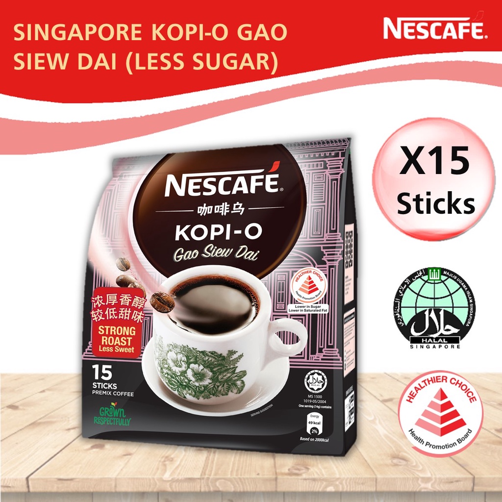 Ready Stock Nescafe Instant Singapore Kopi Kopi O Gao Siew Dai