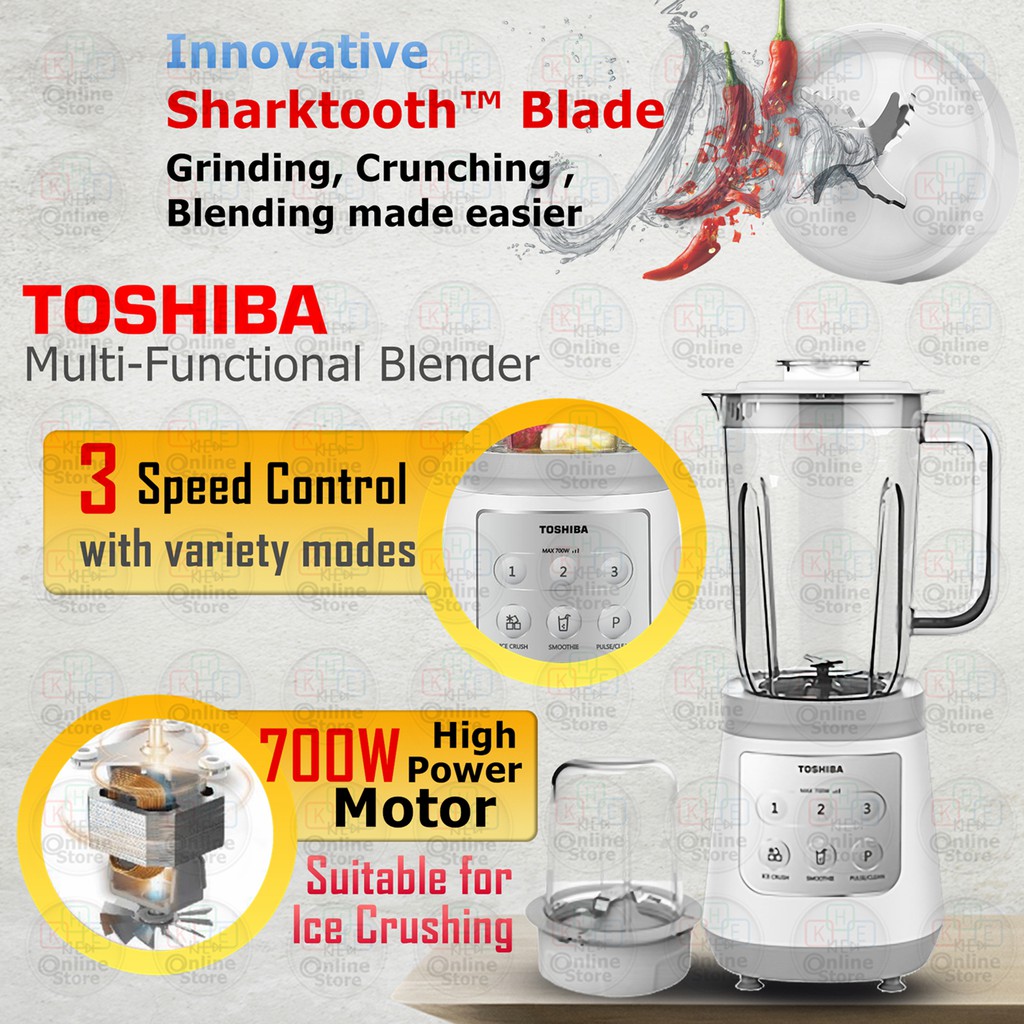 Toshiba 1.5L Multi Function Blender Juicer Chopper and Grinder with Ice Crushing 700W BL-70PR1NMY