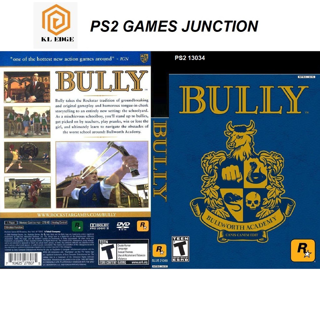 Ps2 Cd Dvd Games Bully Dvd Games Shopee Malaysia