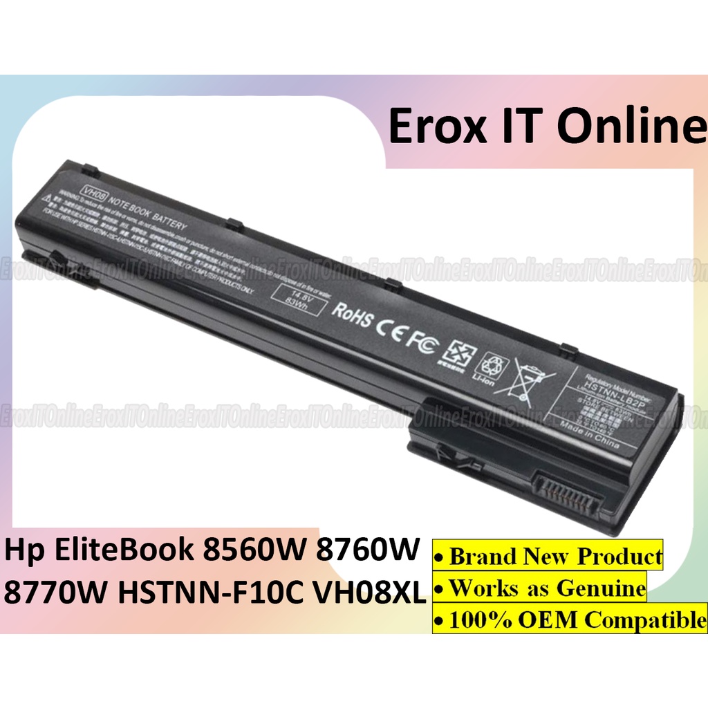 Hp Elitebook 8560w 8570w 8760w 8770w 632113 151 632425 001 Hstnn F10c Vh08xl Laptop Battery 5498