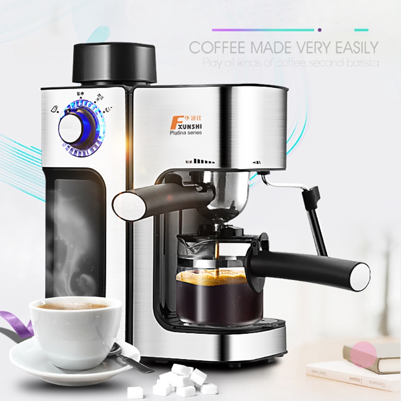 5Cups Electric Coffee Maker / Milk Foam Maker Office Espresso Italian Style Automatic Insulation Electric Coffee Machine