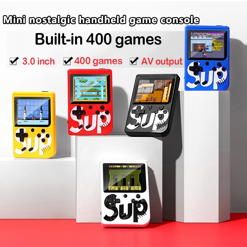 Game Consoles 2022 Mini Game Player Retro Video Handheld Game Players Built-in 400 Games Double Play For Kids Gift