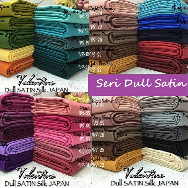 Kain Pasang Valentino Dull Satin Silk Japan 4 metre