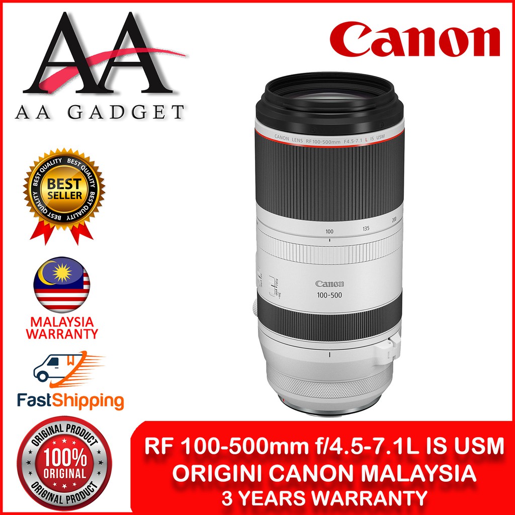 Canon RF 100-500mm f4.5-7.1L IS USM rf100-500mm lens Ship from Malaysia (Original Canon Malaysia)