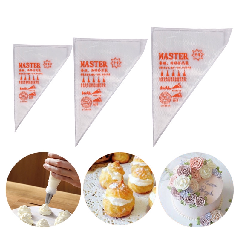 100pcs Disposable Pastry Bags Icing Piping Fondant Cake Cream Tip Baking Tools Small 