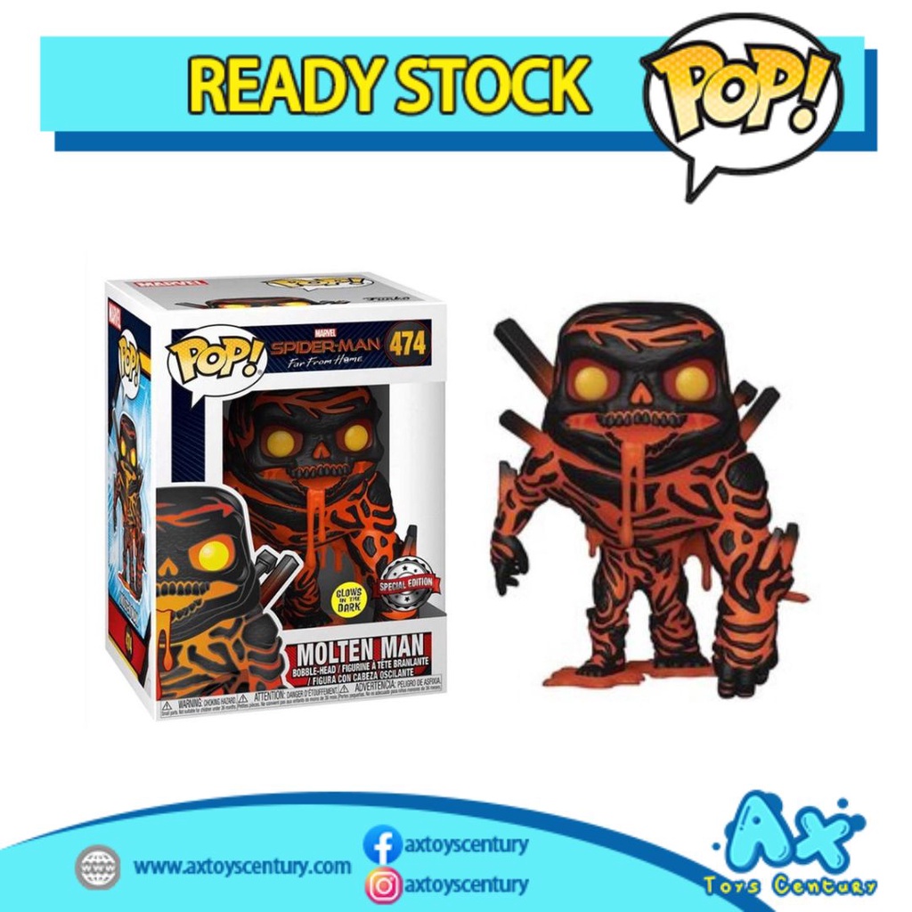 Funko Pop! Spider-Man: Far From Home - Molten Man #474 GITD Special Edition 100% Genuine