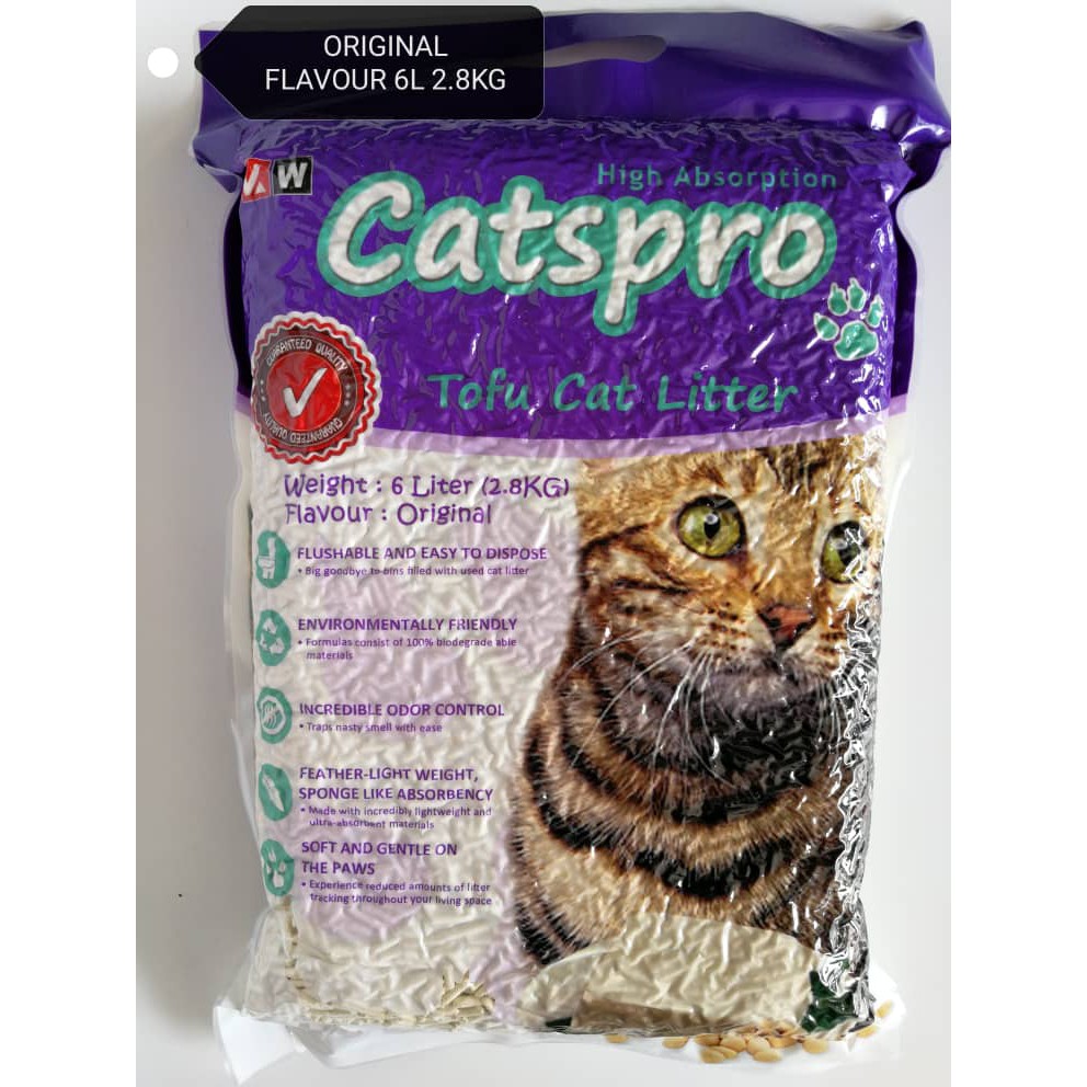 Catspro High Absorption Flushable Tofu Cat Litter 6 Litre 2.8kg