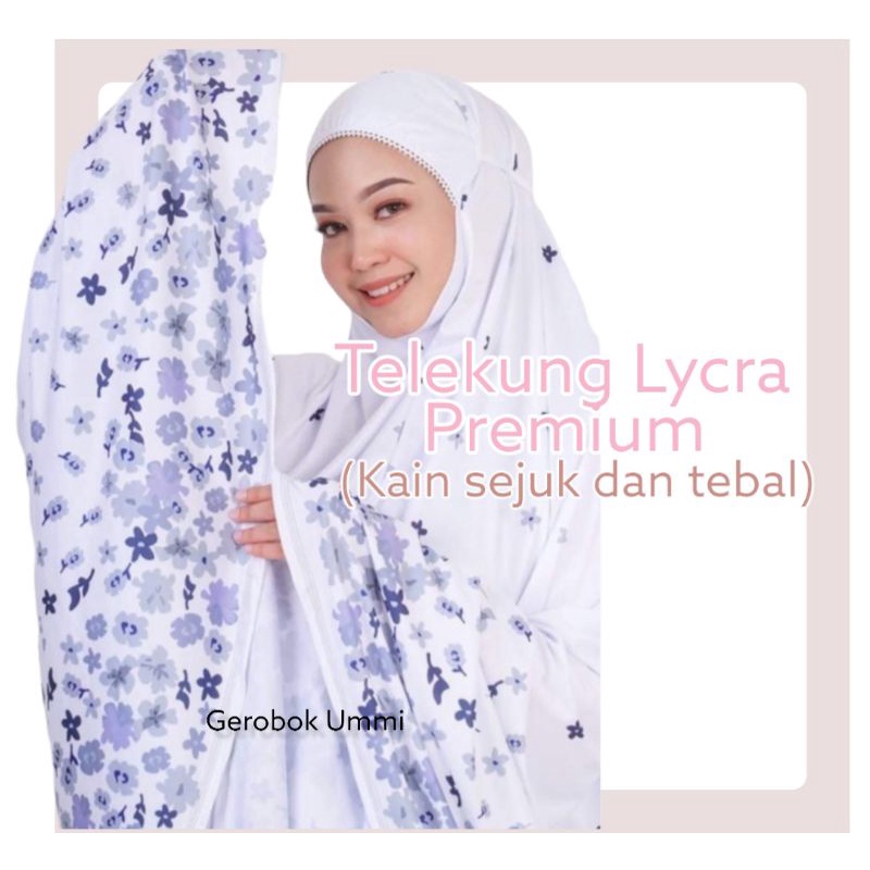 Telekung Wanita Lycra Viscose Premium Kain Sembahyang Pakaian Solat