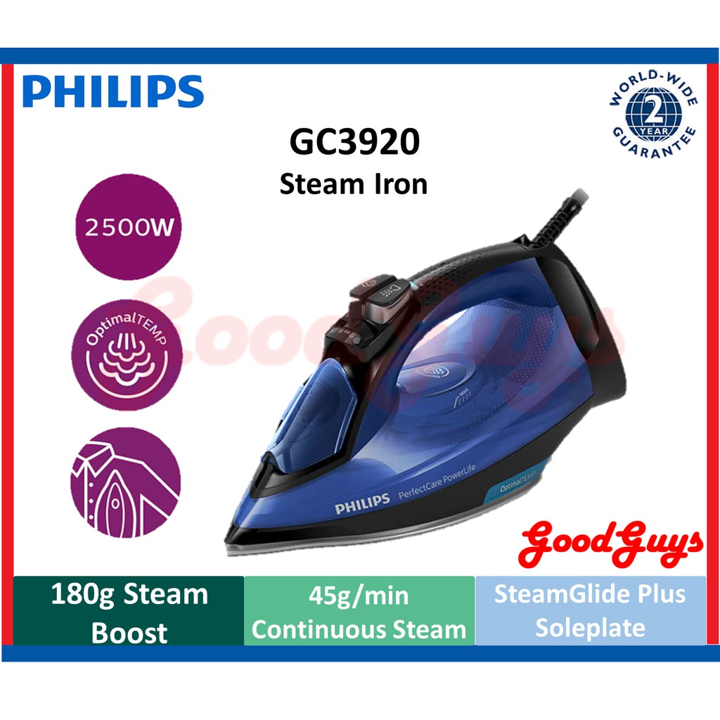 PHILIPS PerfectCare Steam Iron GC3920 2500W NO BURN OPTIMAL TEMP