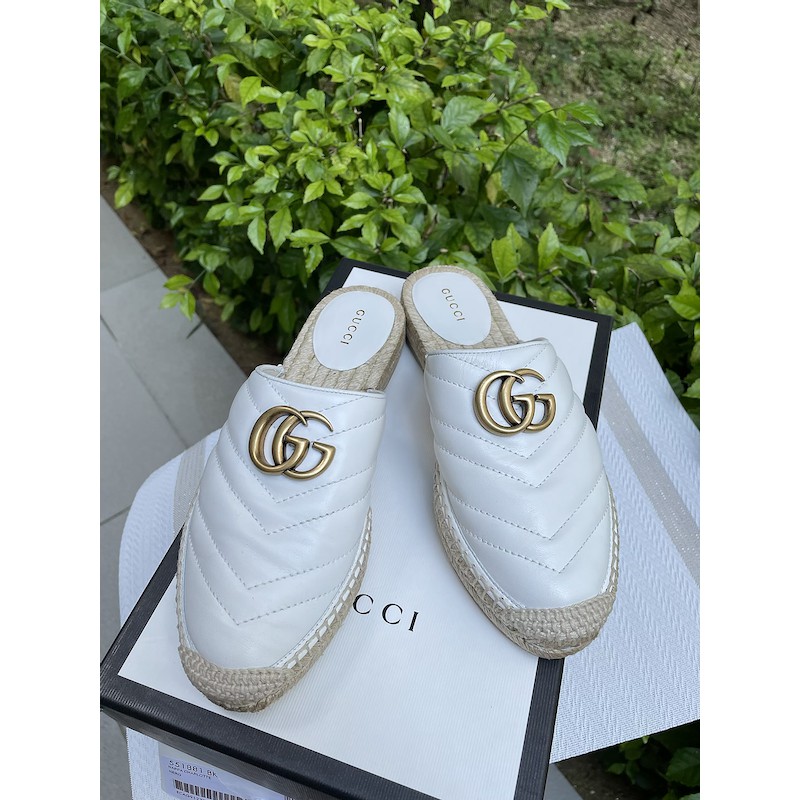 regering Valg Store Authentic Gucci Marmont Leather Espadrille with Double G | Shopee Malaysia