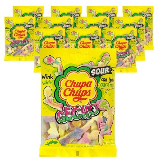 [pack Of 12] Chupa Chups Jelly Sour Gecko 90g X 12ea X 1box   Kids Baby 