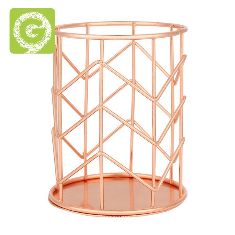 Pen Holder Wire Iron Pencil Holder Desk Accessories Rose Gold