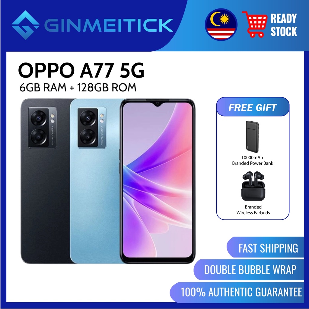 Oppo A77 5G Smartphone | 6+5GB RAM + 128GB ROM | Shopee Malaysia