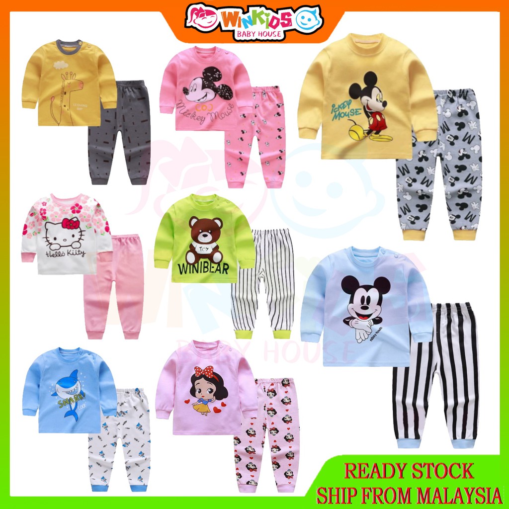 Winkids 3M-5YKids Pyjamas Set Children Sleepwear Baju Tidur Kanak Baby ...