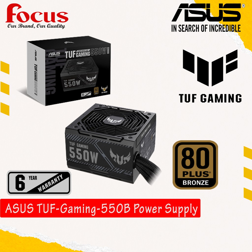 ASUS TUF-Gaming-550B Power Supply PSU (550W, 80 Plus Bronze, 6 Years ...