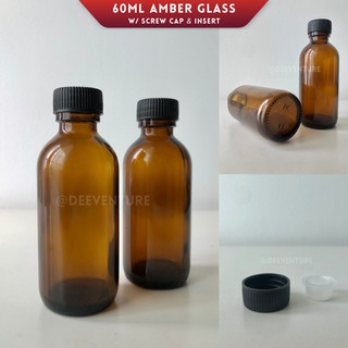 (60ml) Amber Glass Bottle/ Mini Sampling Glass with Cap and Insert