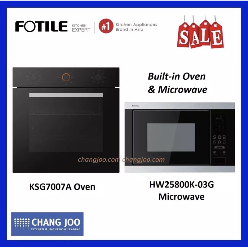 FOTILE KSG7007A Built-In Oven & HW25800K-03G Built-In Microwave Oven