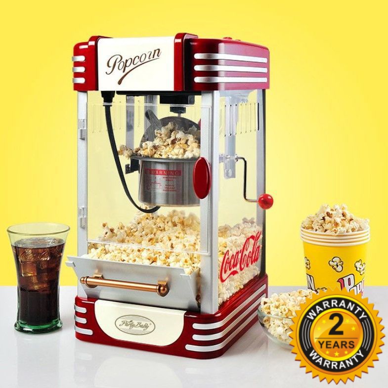 Electric Popcorn Maker Household Automatic Machine Air/Mini Popcorn Maker Creative Vintage Cart Machine Mini Popcorn Mac