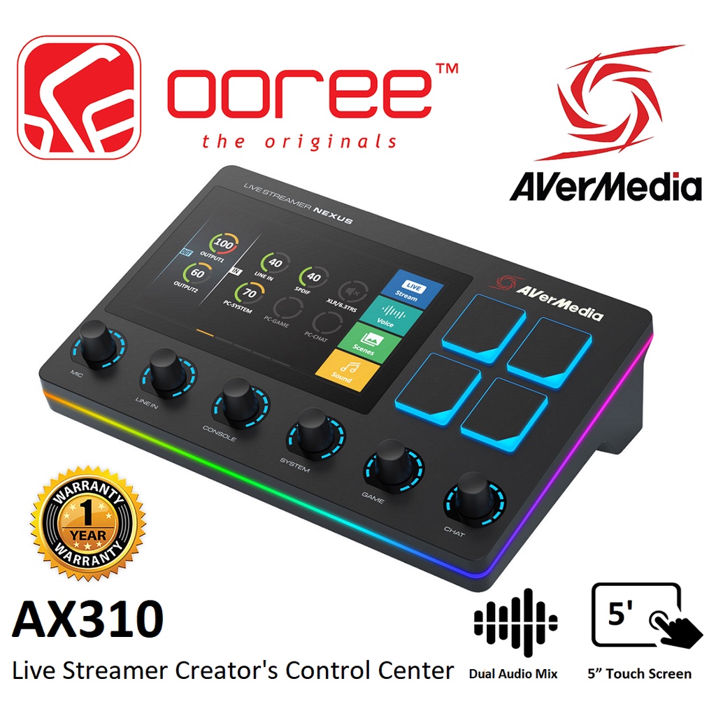 AVERMEDIA AX310 LIVE STREAMER NEXUS CREATOR'S CONTROL CENTER STREAM
