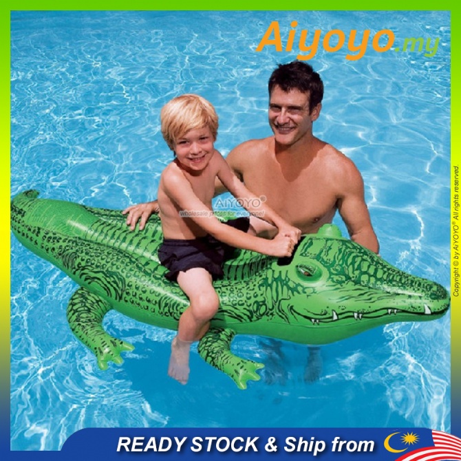 Intex Inflatable Giant Crocodile Ride On Swimming Pool Float 