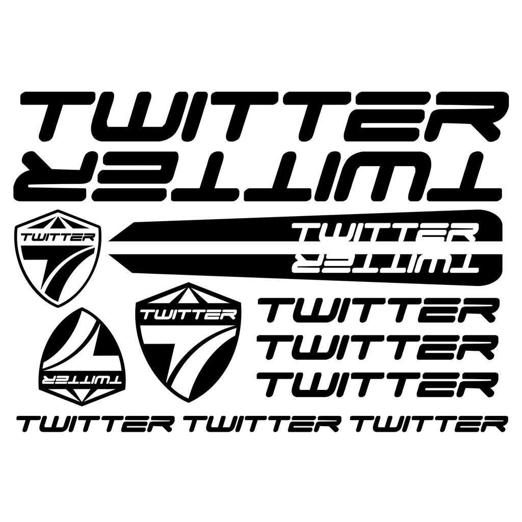 [NEW] Twitter MTB cycling sticker 13 pcs vinyl frame logo Stiker frame basikal roadbike mountainbike