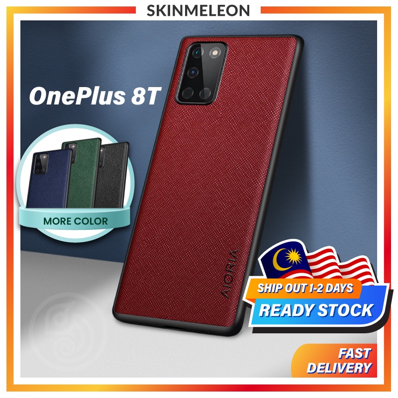 SKINMELEON Cover OnePlus 8T Case Casing Phone Elegant Cross Pattern PU Leather Case TPU Protective Cover Phone Case