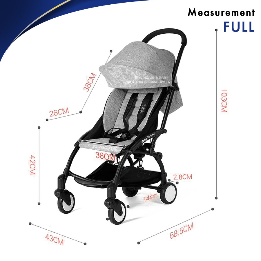 BABY THRONE Advance Baby Stroller GENUINE Travel Cabin Compact Foldable Light Weight Newborn Trolley Bayi Push Chair ETIN