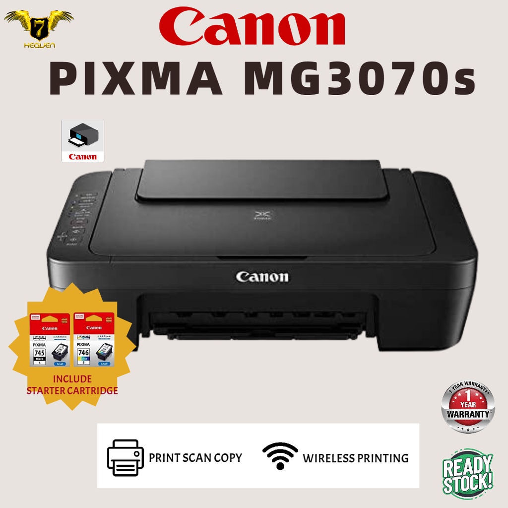 Canon PIXMA MG3070s Wireless AllInOne Colour Inkjet Printer PRINT